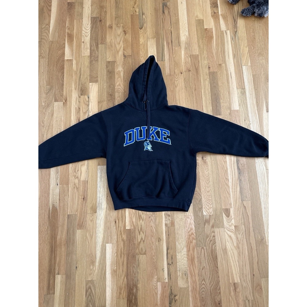 Duke Blue‎ Devils NCAA OVB Black/Blue Embroidered Men's Pullover Hoodie Large